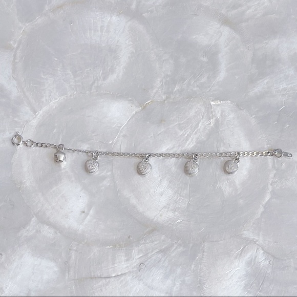 Sterling Silver 925 Hearts Bell Baby Bracelet 5.25” - Picture 9 of 10